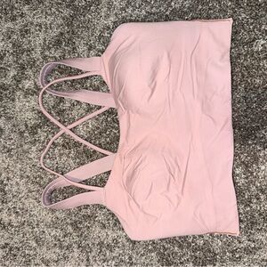 lululemon athletica Pink cloud Longline Sports Bra